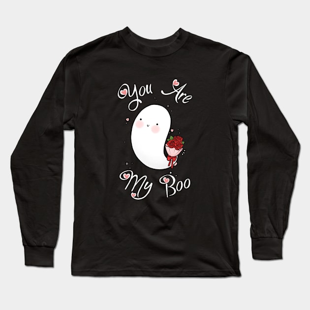 Cute Ghost You Are My Boo Valentines Day Long Sleeve T-Shirt by TheGhoulishGarb